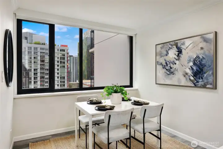 East facing dining area gets great morning sun.