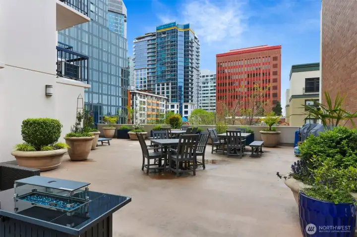 Down on the 3rd floor, find this outdoor common area great for summer gatherings.