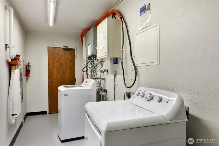 While there aren't currently washer/dryer connections in-unit, this free laundry room is just a few steps from the door of #1804, and dedicated only to the handful of residents that live on the 18th floor.