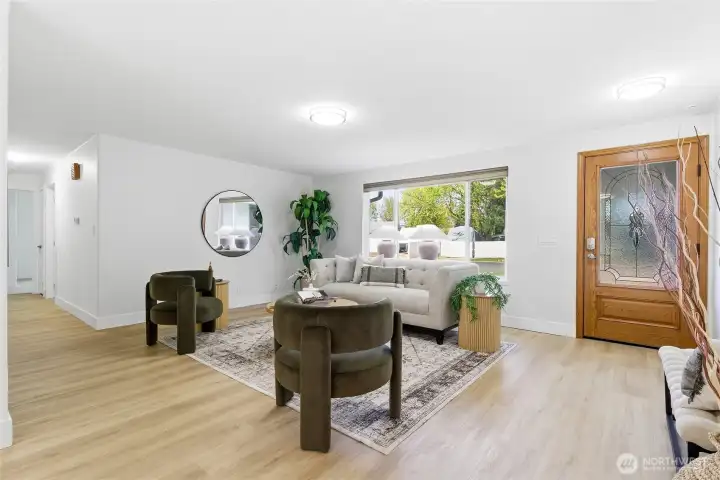 Living room with picture window