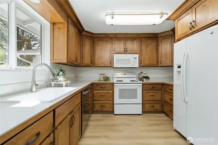 Updated kitchen with new cabinets and countertops
