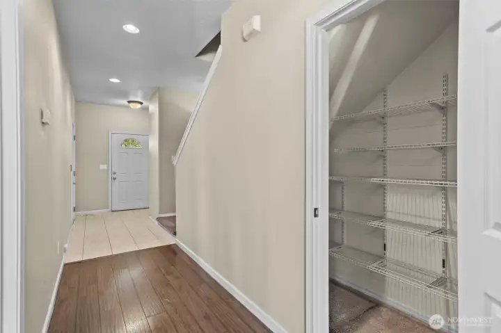 Pantry with crawlspace access