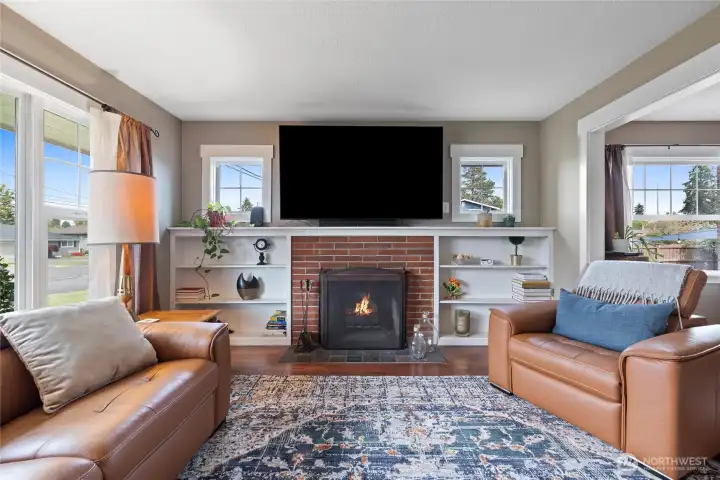 Wood burning fireplace. The home has gas and could be converted.