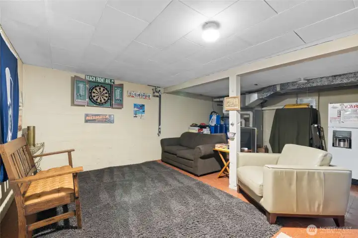 Partially finished basement - has many possibilities. Flex space, recroom, storage. Good ceiling height exists.