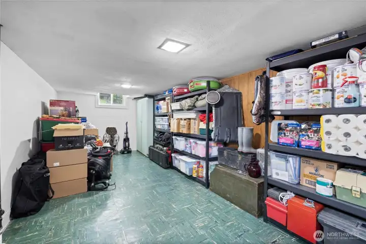 Storage downstairs for all of your needs.