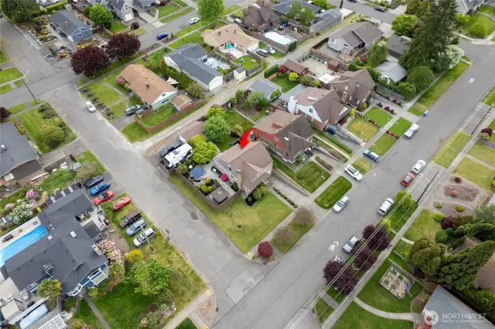 Aerial views of the of the home and views.