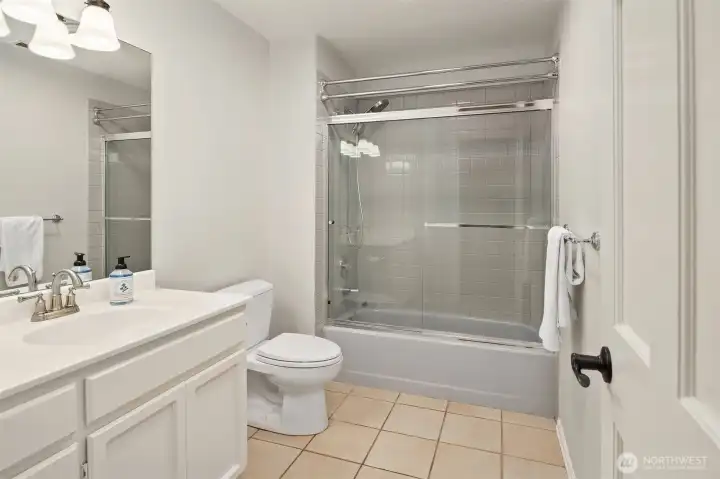 Basement full bathroom.
