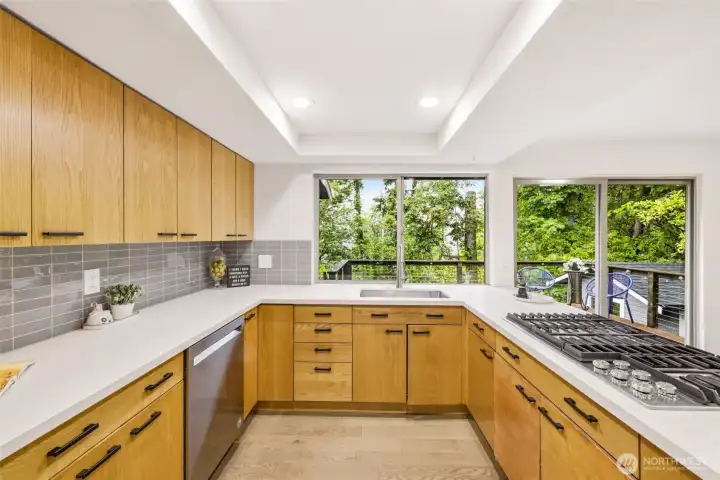 Kitchen Sink with Greenbelt and Deck Views Kitchen Sink with Greenbelt and Deck Views