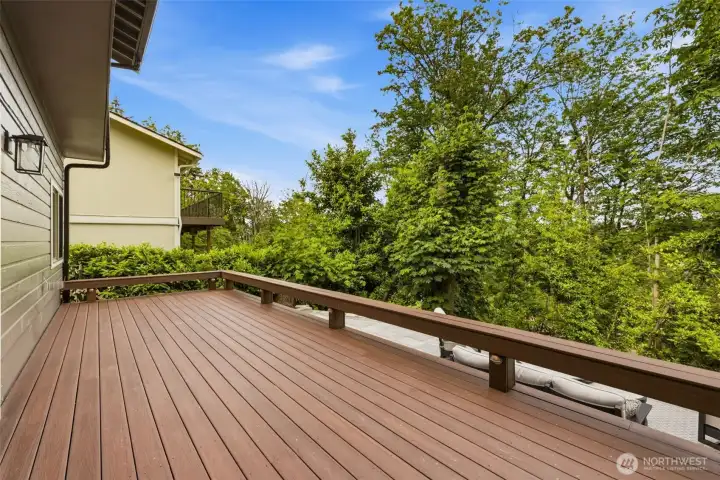 Deck Overlooking Lush Greenbelt Deck Overlooking Lush Greenbelt