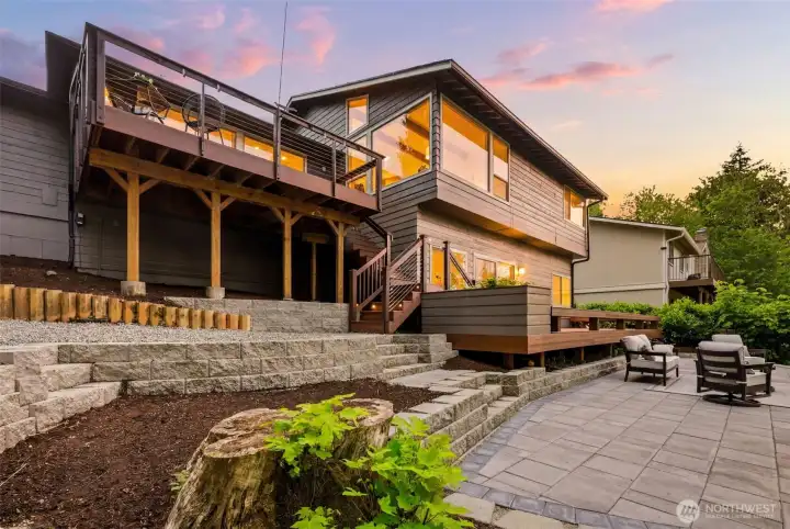 Twilight Backyard Retreat with Multiple Outdoor Spaces Twilight Backyard Retreat with Multiple Outdoor Spaces