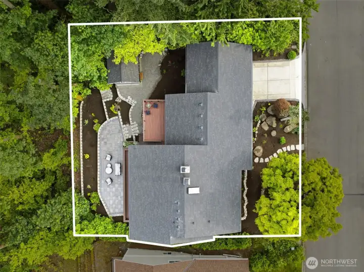 Aerial Lot View with Landscaped Outdoor Spaces Aerial Lot View with Landscaped Outdoor Spaces
