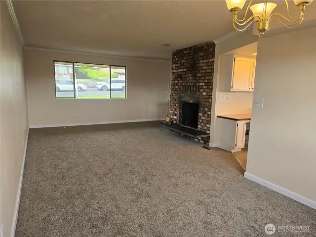 Livingroom view entry level off of kitchen