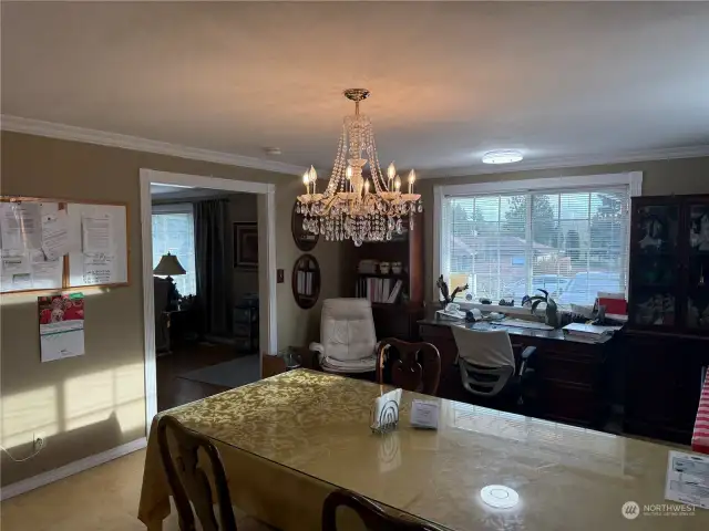 Dining room and office.