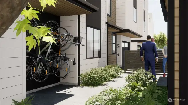 Outdoor storage at its best! Ivy North offers easy-access bike storage, making city living a breeze for active residents.