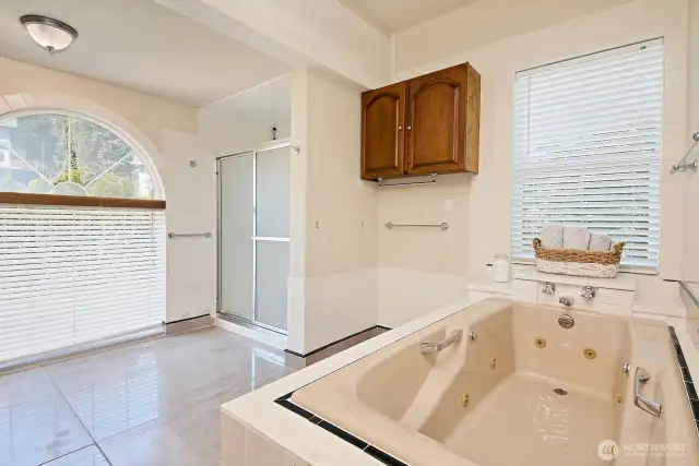 Primary Jetted tub and shower
