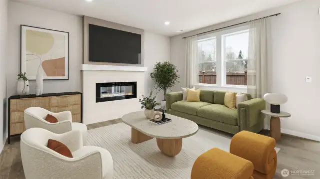 Lovely great room, virtually staged!