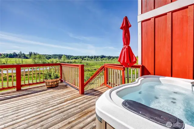 Soak in your newer hot tub while enjoy the endless views from this home.