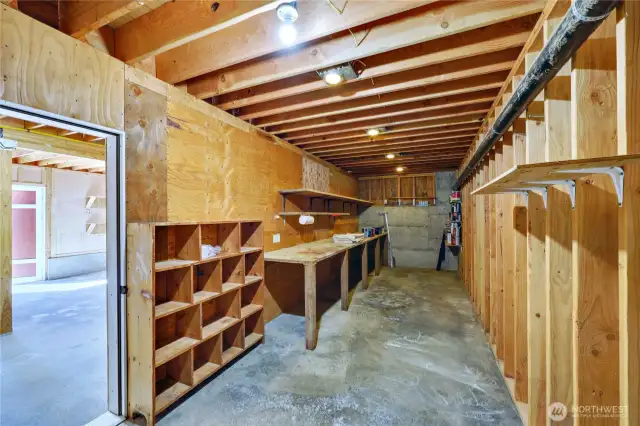 A part of the flex space beneath the garage is already set up to be a workshop. What will you do with this space?