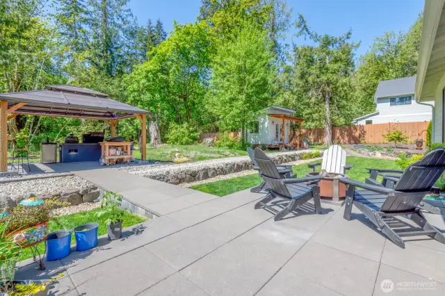 Patio, getaway cabin, outdoor covered kitchen