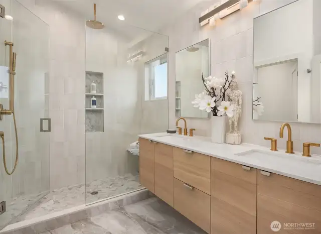 Spa Like Bath With Rain Shower & Radiant Floors