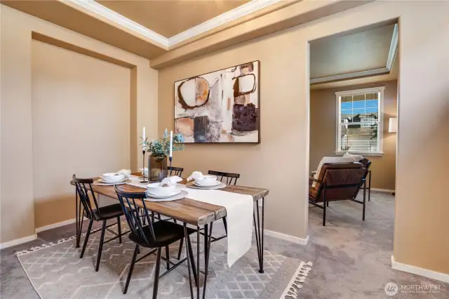 Great multi purpose space. The now owners used as their home office but can also be used as your formal dining room.