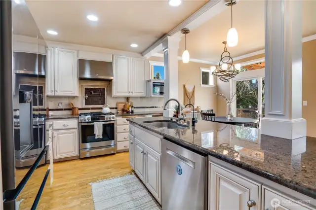 Osmosis kitchen faucet as well as whole house filtration system.