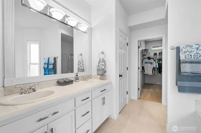 Primary Bathroom with walk-in closer
