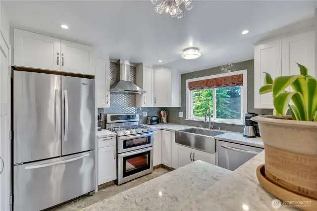 Kitchen with gas stove