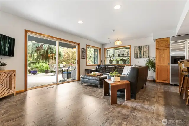 Family room with access to back deck