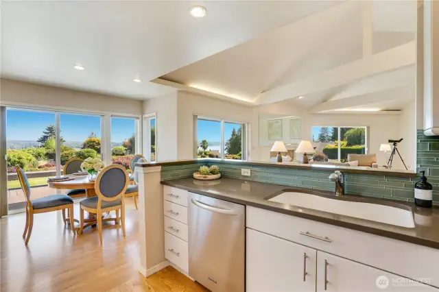 This picture highlights the meticulously planned design of this custom-built home.