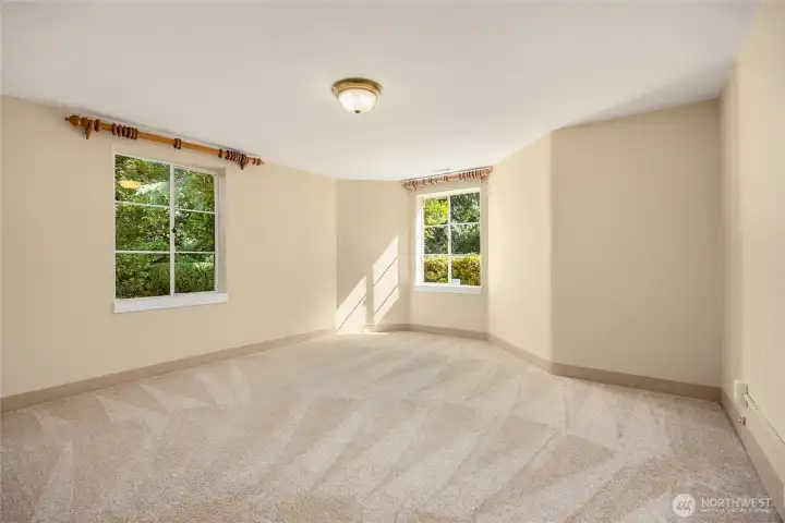 There is a lower level bedroom and bath-perfect for a nanny's quaters or a guest room.