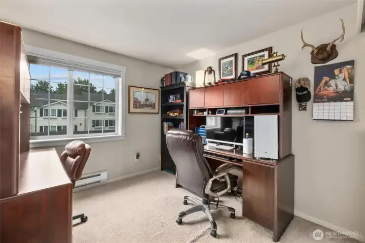 Bedroom #2, currently used as an office.