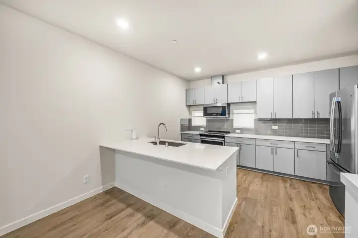 Kitchen with island for seating