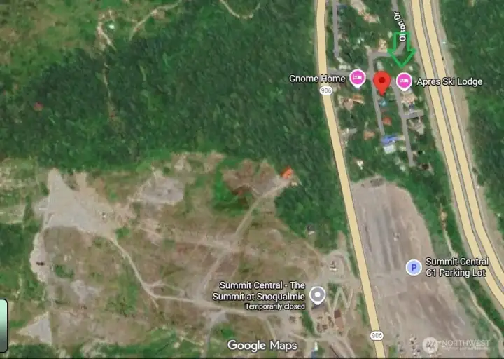 mins walk away from ski site.