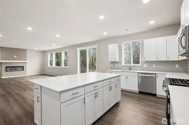 Kitchen showing Island and Great Room.