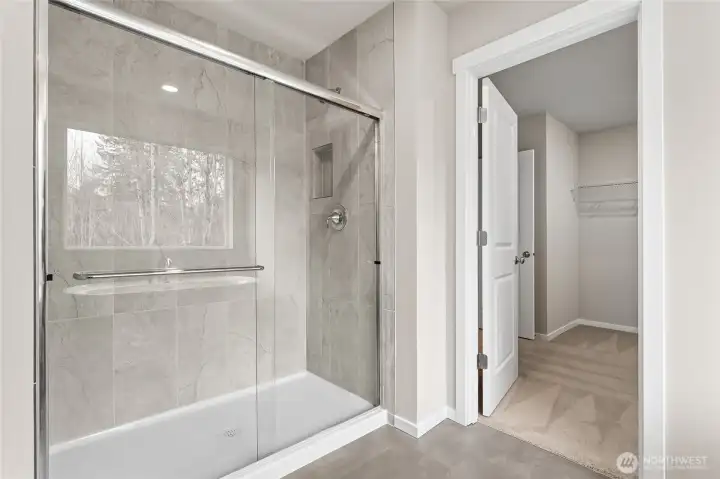Primary Bath Walk in Shower with Tile Surround