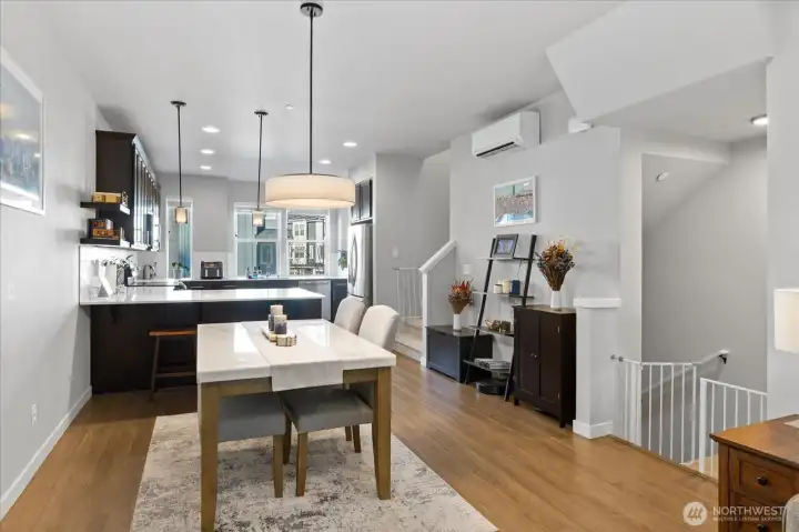 Open floor plan, LVP floors flow throughout the main floor living area.