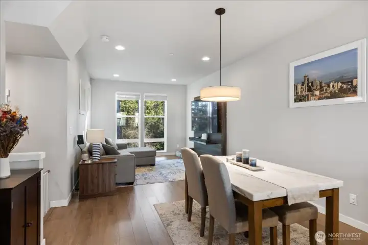 Looking back towards the living area from the dining area.