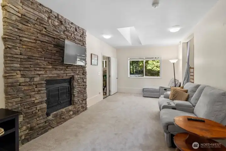 Cozy propane fireplace