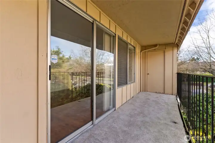 Balcony with storage room
