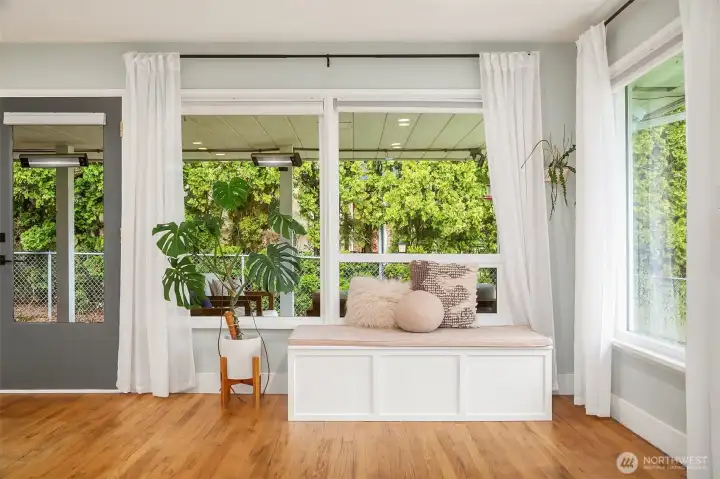 A wall of windows, tons of light