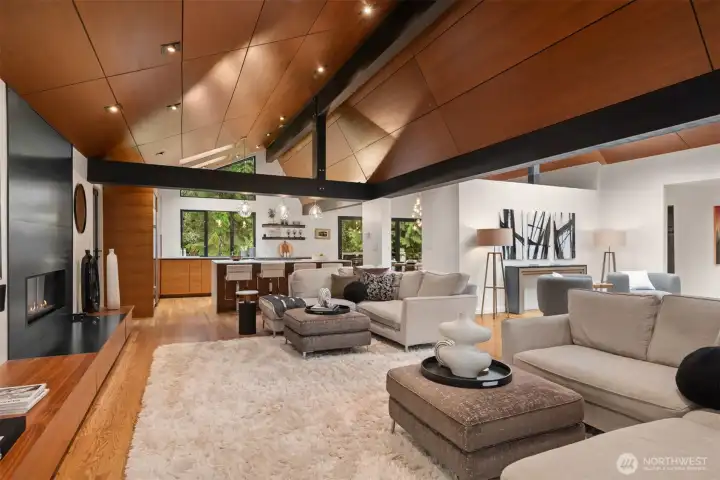 Seamless flow to the kitchen and entertaining spaces