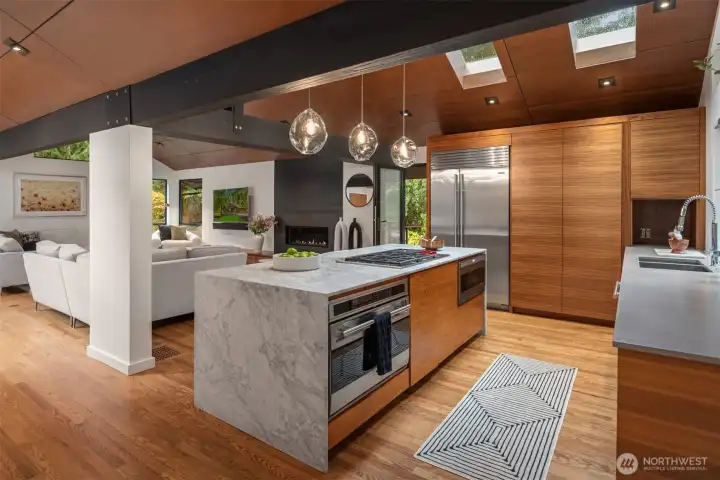 Custom walnut cabinetry paired with premium appliances