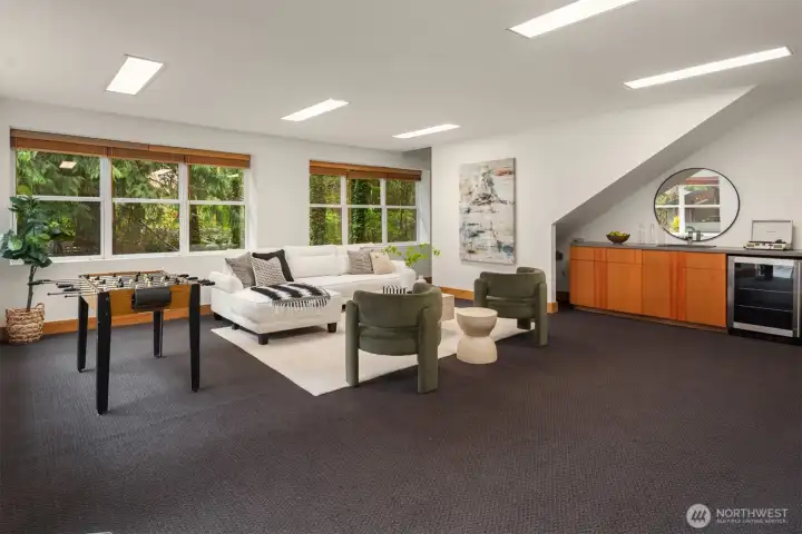 Additional view of the detached space highlighting its spacious layout