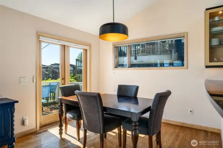 French doors leads to the spacious view deck.