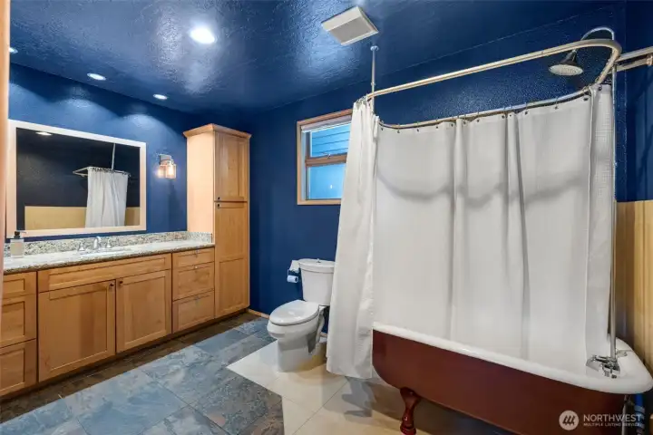 Enormous main floor bathroom. Laundry closet out of frame.