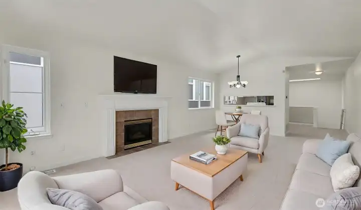 Virtually Staged upper living room