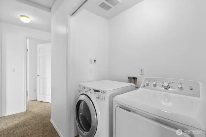 Upstairs laundry makes your chores easier.
