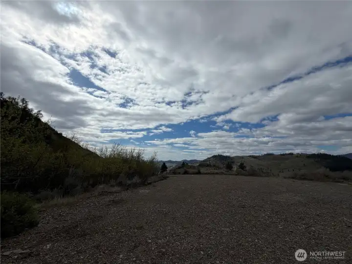 Edge of the first flat side looking South towards the cabins.