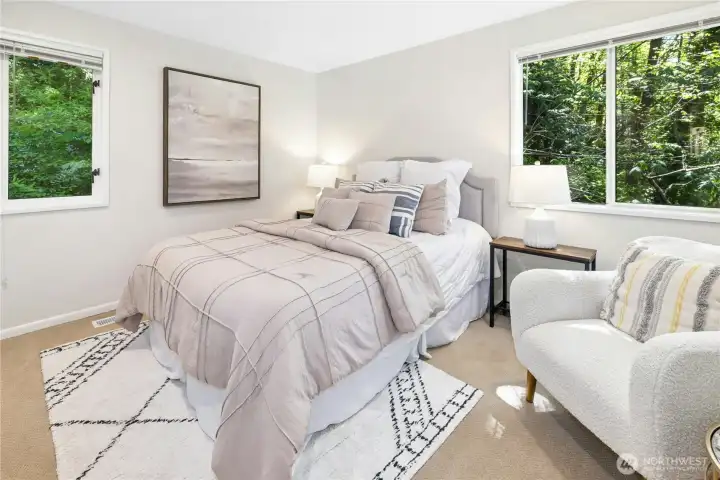 The second of two additional bedrooms upstairs.